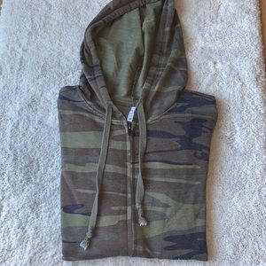 Camo Zip Up Hoodie!